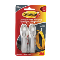 3M Cord Bundlers Command Adhesive x2 Gry