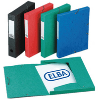 Elba Elasticated Filing Box 25mm Blue