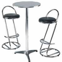 Carina Alum Tall Round Tbl Leg Unit Silv