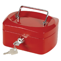 Q-Connect Cash Box 6 inch Red
