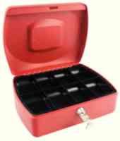 Q-Connect Cash Box 10 inch Red