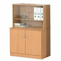 Sirius Desk Mount Glazed Bookcase Oak