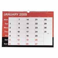 Monthly Memo Calendar A3 2009