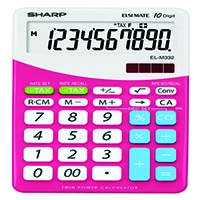 Sharp ELM332BPK Desktop Calc Tax Pink
