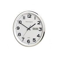 Wall Clock 356mm Silver 852LCD