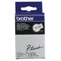Original Brother P-Touch Black on White TC201
