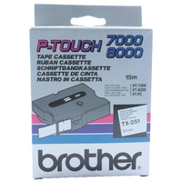 Original Brother P-Touch Tape Black On White TX251