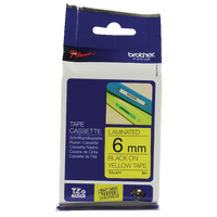 Original Brother PTouch Tape Black on Yellow TZ611