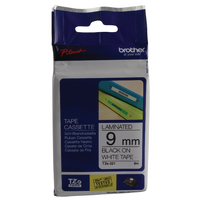 Original Brother PTouch Tape Black on White TZ221