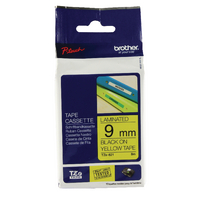 Original Brother PTouch Tape Black on Yellow TZ621