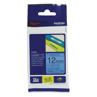 Original Brother PTouch Tape Black on Blue TZ521