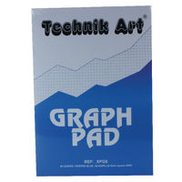 Tech air Technik Art A4 Graph Pad 5mm Quadrille 70gsm 40 Sheets White/Blue Grided Paper XPG6Z