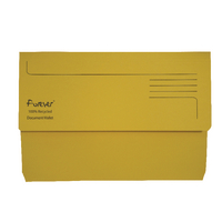 FOREVER Exacompta Forever Document Wallet Manilla Foolscap Half Flap 300gsm Yellow (Pack 25) - 211/5003Z