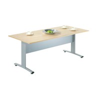 Jemini Rectangular Single Upright Cantilever Desk 1400x800x730mm Beech/Black KF810698