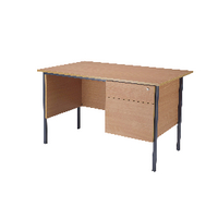 5 Star Modara Rectangular Desk with 2 Drawer Fixed Pedestal 1200x750x730mm Beech KF838371