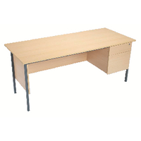 5 Star Modara Rectangular Desk with 2 Drawer Fixed Pedestal 1500x750x730mm Oak KF838376