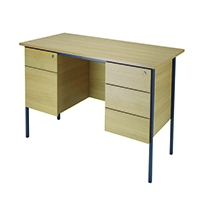 5 Star Modara Rectangular Desk with 2 and 3 Drawer Fixed Pedestal 1500x750x730mm Oak KF838380