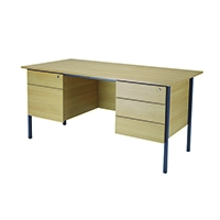 5 Star Modara Rectangular Desk with 2 and 3 Drawer Fixed Pedestal 1800x750x730mm Oak KF838777