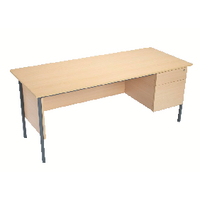 5 Star Modara Rectangular Desk with 2 Drawer Fixed Pedestal 1800x750x730mm Oak KF838798