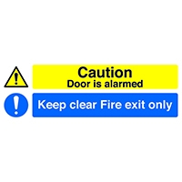 Sign Fire Exit Only Alarmed Door
