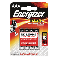 Energizer MAX E92 AAA Batteries Pk4