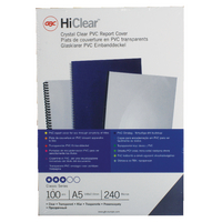 GBC HiClear A5 Bind Cvr 240mic Clr