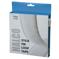 Halco White Stick On Loop Roll 20mmx10m