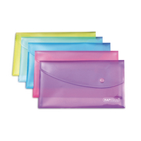 Rapesco Popper Wallet DL Assorted Pk5
