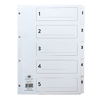 Concord Index A4 1 to 5 Clear