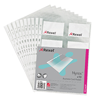 Rexel Nyrex A4 Card Pocket Clr Pk10