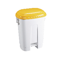 Derby 60L White/Yellow Pedal Bin