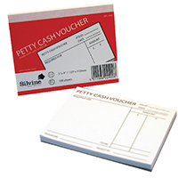 Silvine Petty Cash Voucher Pad 127x101mm 100 Pages White (Pack 24) - 240W