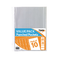 A4 Punched Pockets Pk10 X20