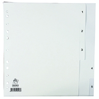 White A4 1-5 Polypropylene Index